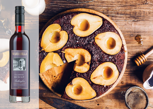 Flourless Pear & Chocolate Cake with wine