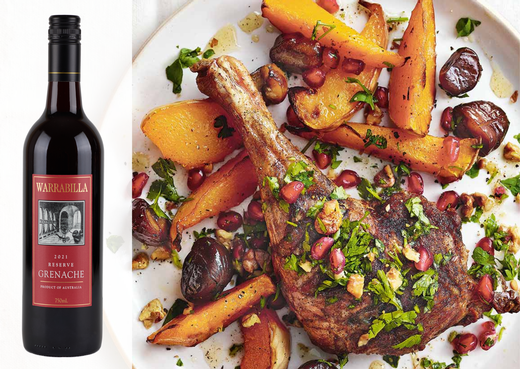 Five Spiced Duck With Pomegranate Salsa with wine